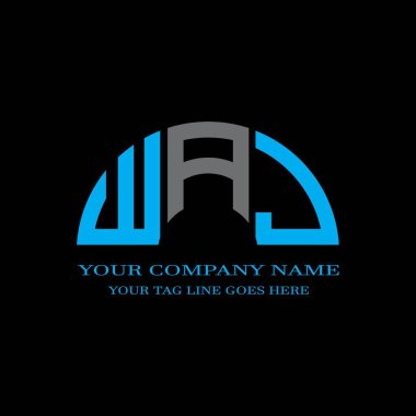 WAJ harfi logosu vektör grafikli yaratıcı tasarım