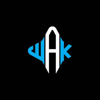 Vektör grafikli WAK harf logosu yaratıcı tasarımı