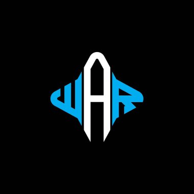 WAR harfi logosu vektör grafikli yaratıcı tasarım