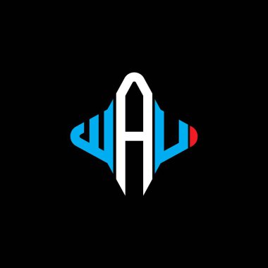 WAU harfi logosu vektör grafikli yaratıcı tasarım