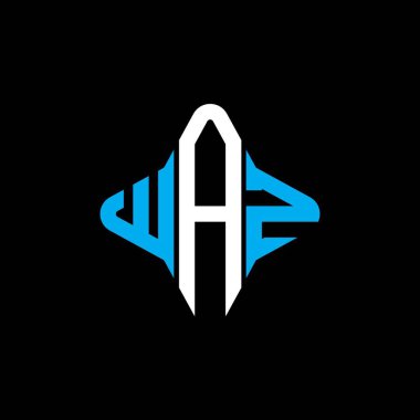 WAZ harfi logosu vektör grafikli yaratıcı tasarım