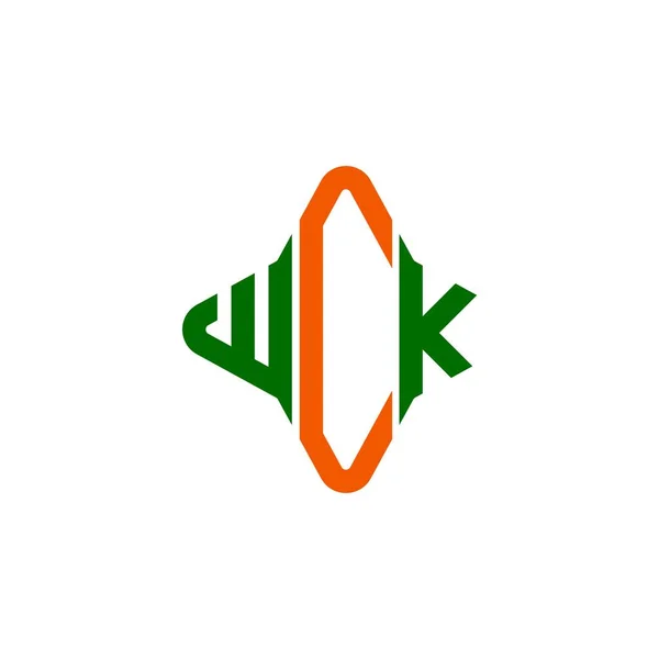 Wck Carta Logotipo Design Criativo Com Gráfico Vetorial — Vetor de Stock