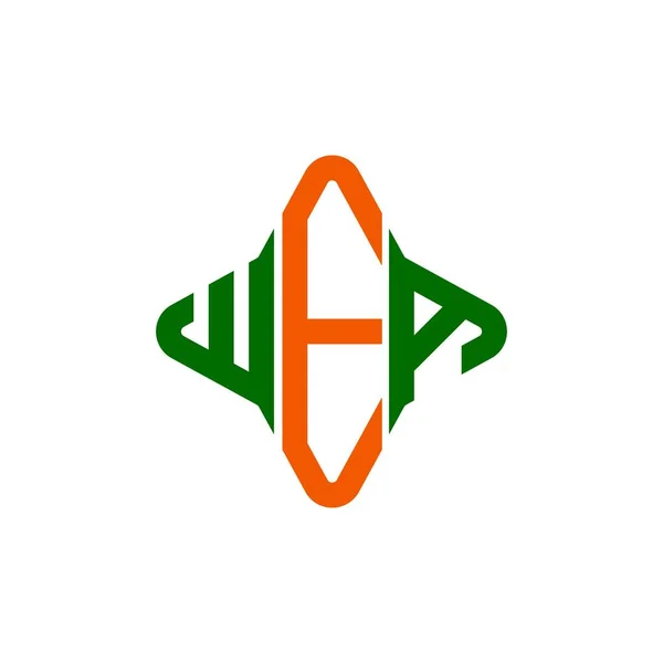 Diseño Creativo Del Logotipo Letra Wea Con Gráfico Vectorial — Vector de stock