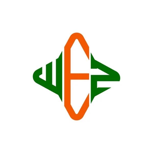 Logo Huruf Wez Desain Kreatif Dengan Grafik Vektor - Stok Vektor