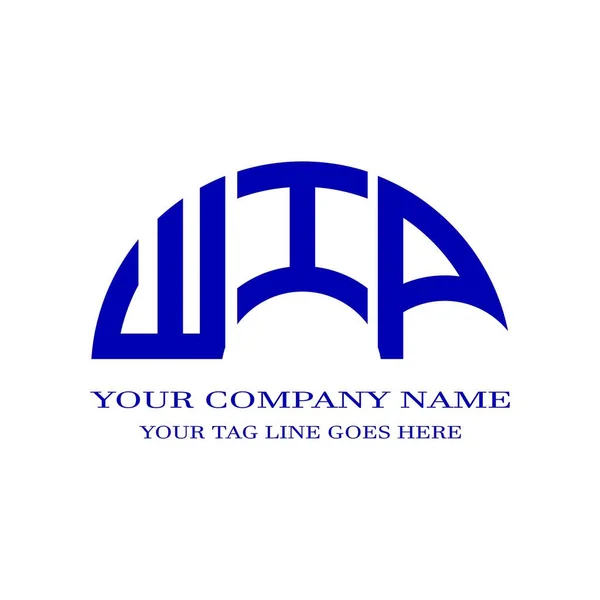 Wip Lettre Logo Design Créatif Avec Graphique Vectoriel — Image vectorielle