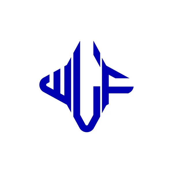 Wlf Brief Logo Kreatives Design Mit Vektorgrafik — Stockvektor