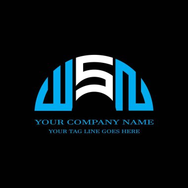 WSN harf logosu vektör grafikli yaratıcı tasarım
