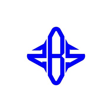 Vektör grafikli ZBS harf logosu yaratıcı tasarımı