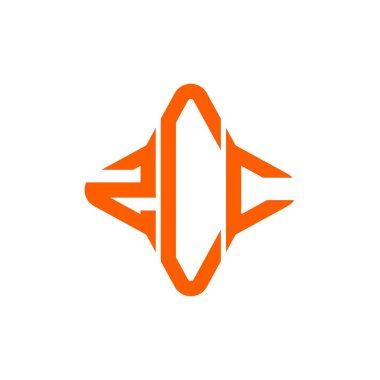 Vektör grafikli ZCC harf logosu yaratıcı tasarımı