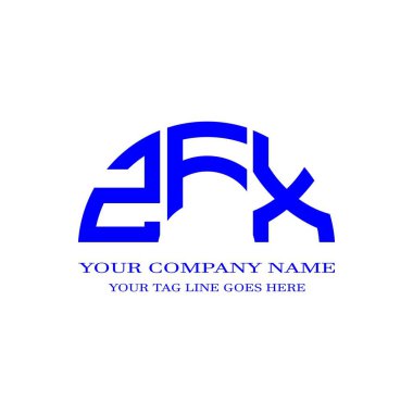 Vektör grafikli ZFX harf logosu yaratıcı tasarımı