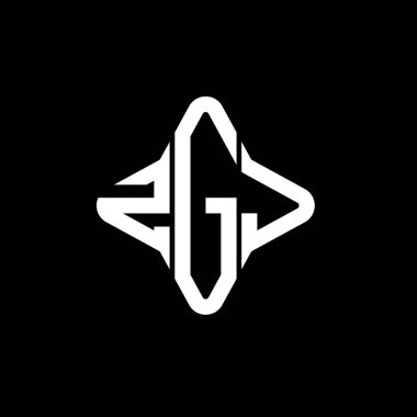 Vektör grafikli ZGJ harf logosu yaratıcı tasarımı