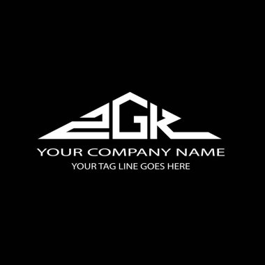 Vektör grafikli ZGK harf logosu yaratıcı tasarımı