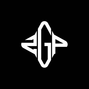 Vektör grafikli ZGP harf logosu yaratıcı tasarımı