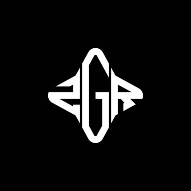 Vektör grafikli ZGR harf logosu yaratıcı tasarımı