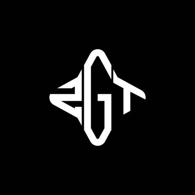 Vektör grafikli ZGT harf logosu yaratıcı tasarımı