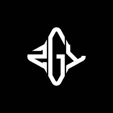 Vektör grafikli ZGY harf logosu yaratıcı tasarımı