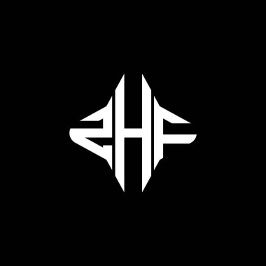 Vektör grafikli ZHF harf logosu yaratıcı tasarımı