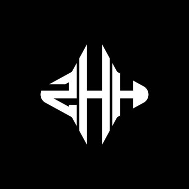 Vektör grafikli ZHH harf logosu yaratıcı tasarımı