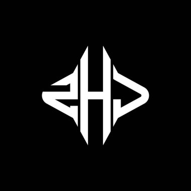 Vektör grafikli ZHJ harf logosu yaratıcı tasarımı