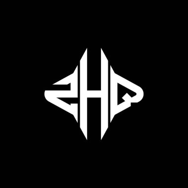 Vektör grafikli ZHQ harf logosu yaratıcı tasarımı