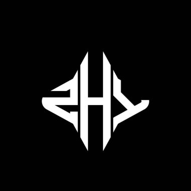 Vektör grafikli ZHY harf logosu yaratıcı tasarımı