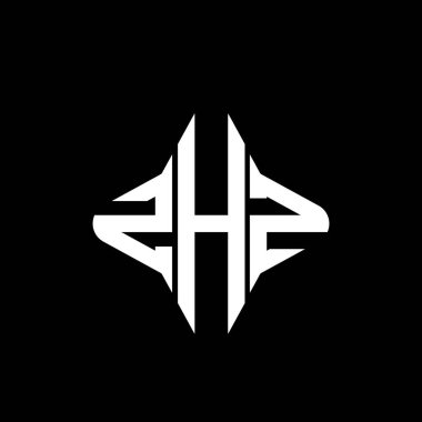 Vektör grafikli ZHZ harf logosu yaratıcı tasarımı