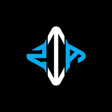 Vektör grafikli ZIA harf logosu yaratıcı tasarımı