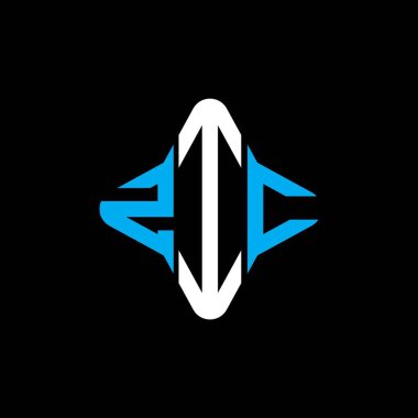 Vektör grafikli ZIC harf logosu yaratıcı tasarımı