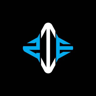 Vektör grafikli ZIE harf logosu yaratıcı tasarımı