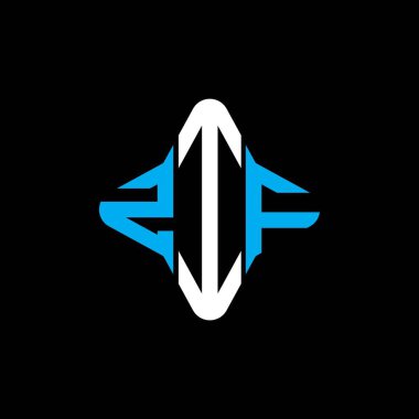 Vektör grafikli ZIF harf logosu yaratıcı tasarımı