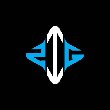 Vektör grafikli ZIG harf logosu yaratıcı tasarımı