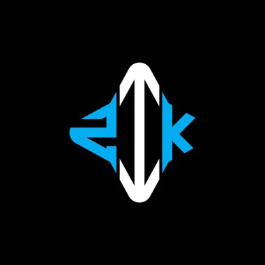 Vektör grafikli ZIK harf logosu yaratıcı tasarımı