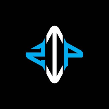 Vektör grafikli ZIP harfi logosu yaratıcı tasarımı