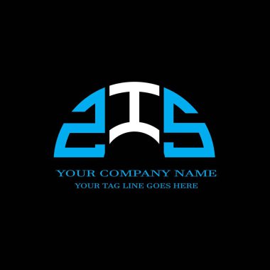 Vektör grafikli ZIS harf logosu yaratıcı tasarımı