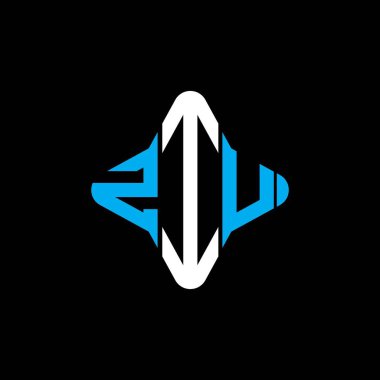 Vektör grafikli ZIU harf logosu yaratıcı tasarımı