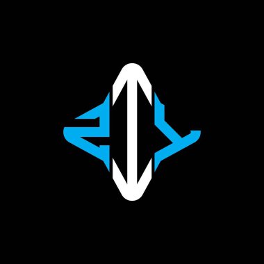 Vektör grafikli ZIY harf logosu yaratıcı tasarımı