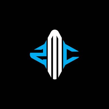 Vektör grafikli ZMC harf logosu yaratıcı tasarımı