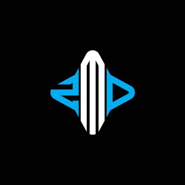 Vektör grafikli ZMD harf logosu yaratıcı tasarımı