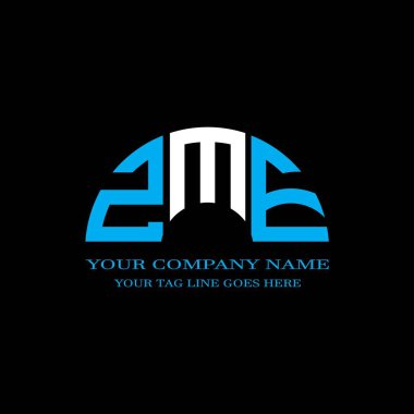 Vektör grafikli ZME harf logosu yaratıcı tasarımı