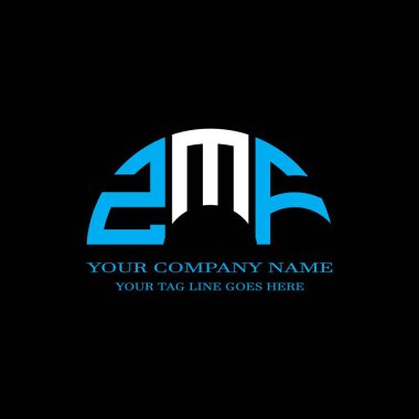 Vektör grafikli ZMF harf logosu yaratıcı tasarımı