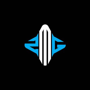 Vektör grafikli ZMG harf logosu yaratıcı tasarımı