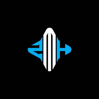 Vektör grafikli ZMH harf logosu yaratıcı tasarımı