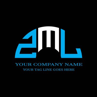 Vektör grafikli ZML harf logosu yaratıcı tasarımı