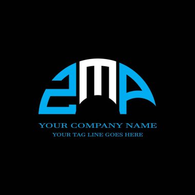 Vektör grafikli ZMP harf logosu yaratıcı tasarımı