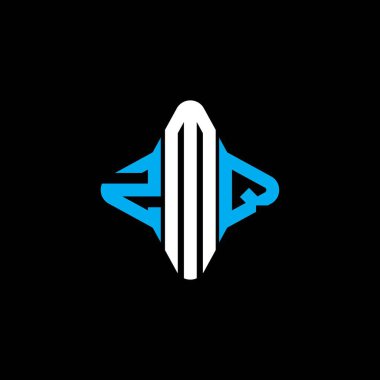 Vektör grafikli ZMQ harf logosu yaratıcı tasarımı