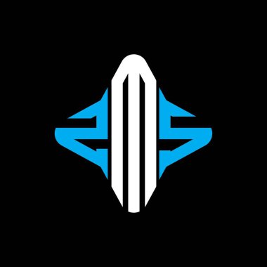 Vektör grafikli ZMS harf logosu yaratıcı tasarımı