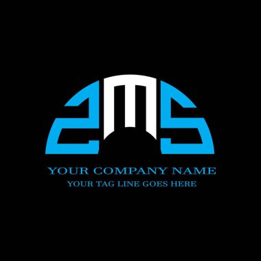 Vektör grafikli ZMS harf logosu yaratıcı tasarımı
