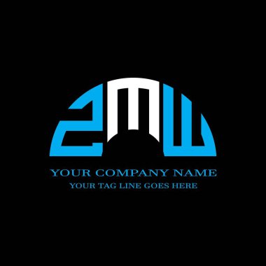 Vektör grafikli ZMW harf logosu yaratıcı tasarımı