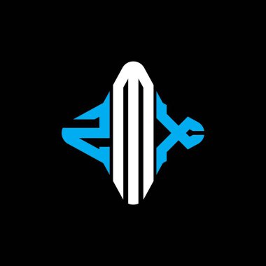 Vektör grafikli ZMX harf logosu yaratıcı tasarımı