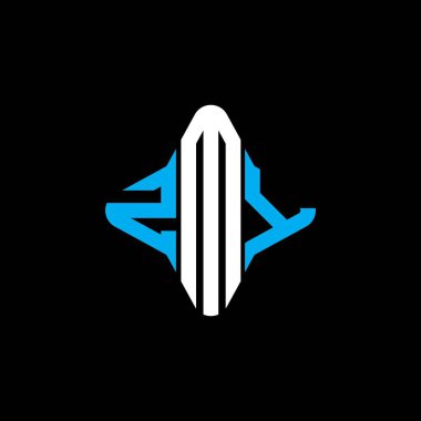 ZMY harf logosu vektör grafikli yaratıcı tasarım